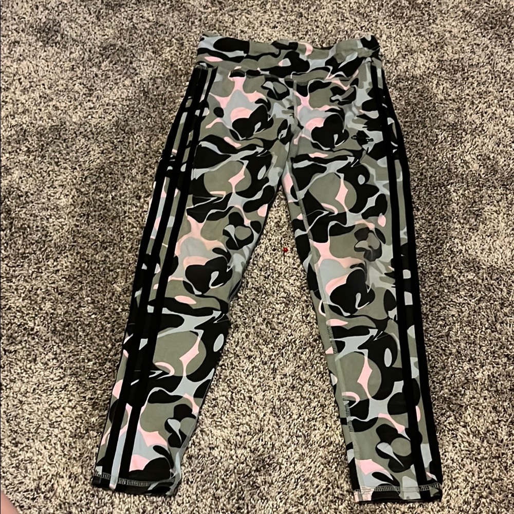 adidas Camouflage Kids Bottoms - Green, Black, Pink